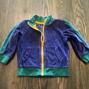 Cat & Jack 12 Month Green, Yellow, Purple/Dark Blue Retro Sweatsuit Jacket